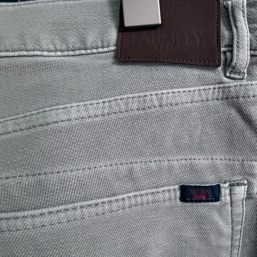 FAHERTY Light Olive Stretch Cotton 5-Pocket Slacks Pants Size 35 - Picture 6 of 7